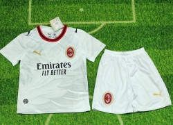 2627 AC white soccer jersey kids kit